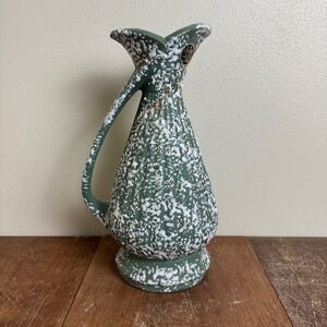 Savoy Hand Decorated 20K Gold‎ Green White Speckled Pitcher